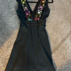 Mexican Floral Embroidered Dress